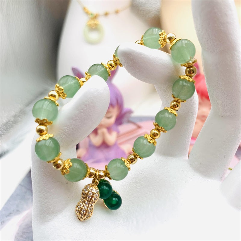 HeTian Jade Bracelet with Top Quality Green Jade Peanuts