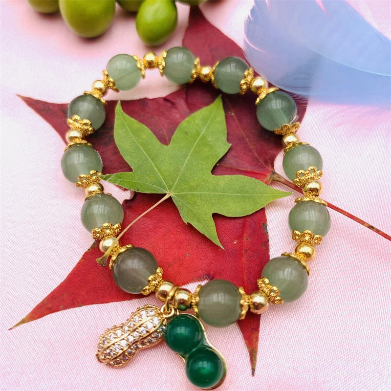 HeTian Jade Bracelet with Top Quality Green Jade Peanuts