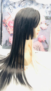 Black with white Long Wig for Women