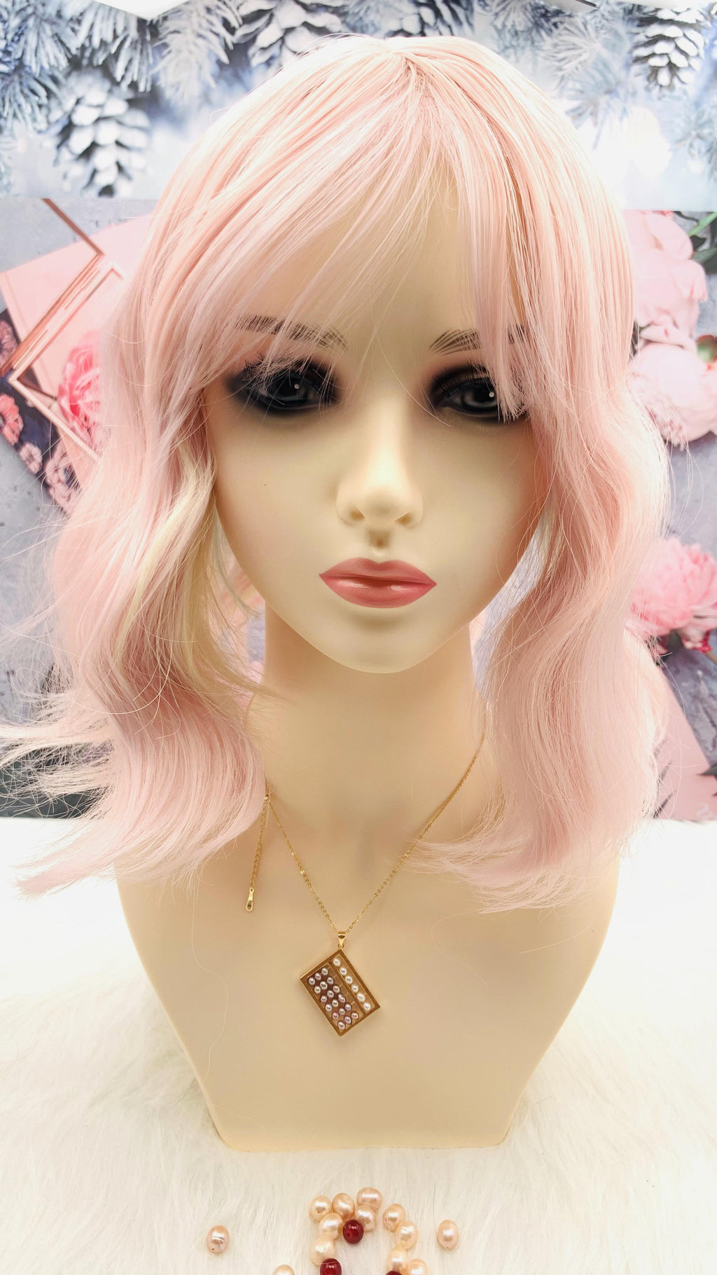Strawberry Ice Cream Short Wig for Women