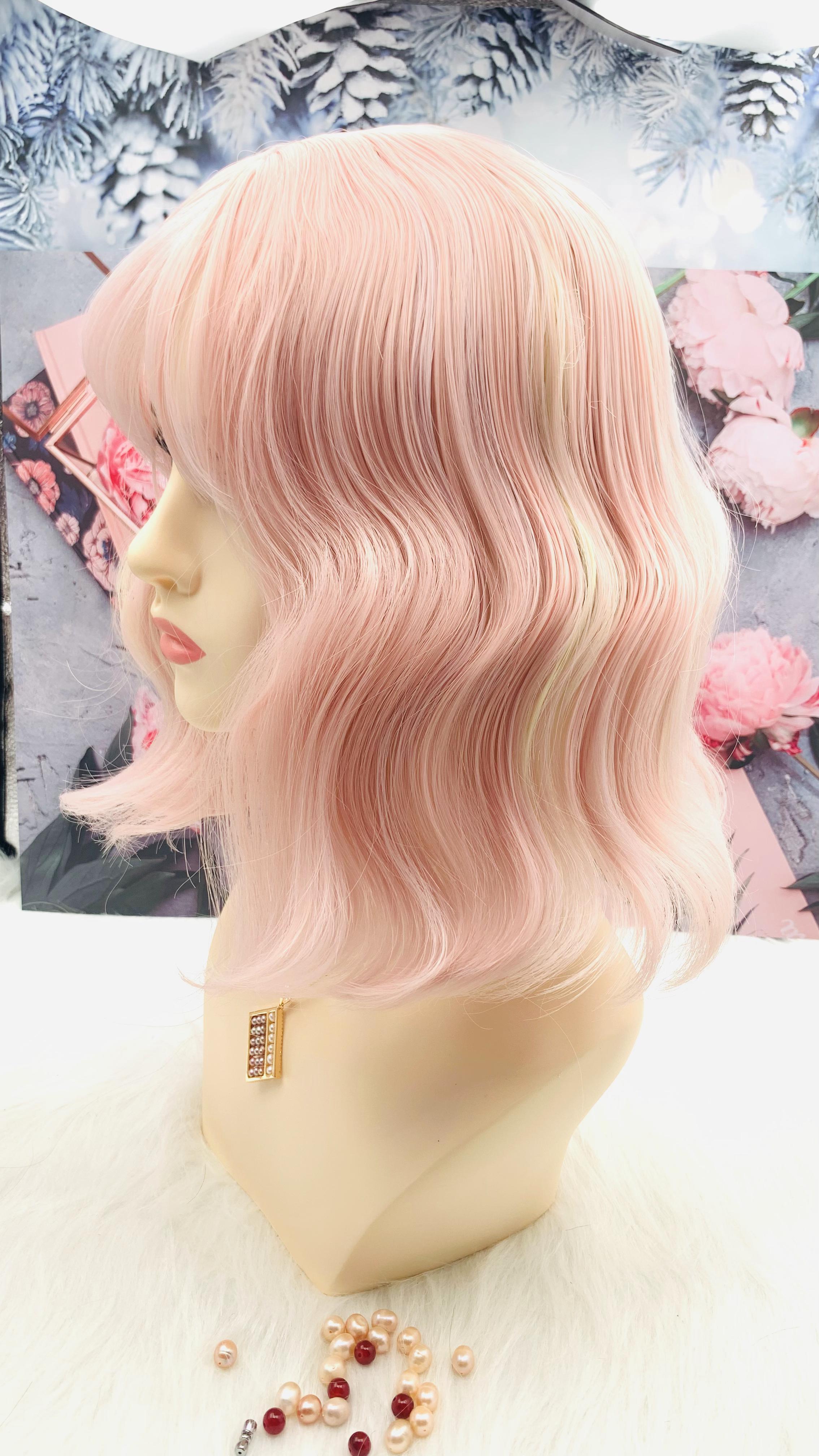 Strawberry Ice Cream Short Wig for Women