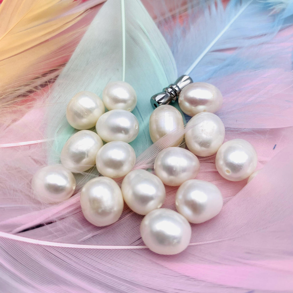 DIY 10 Years of Natural Freshwater Cultured Pearl Beads (White)
